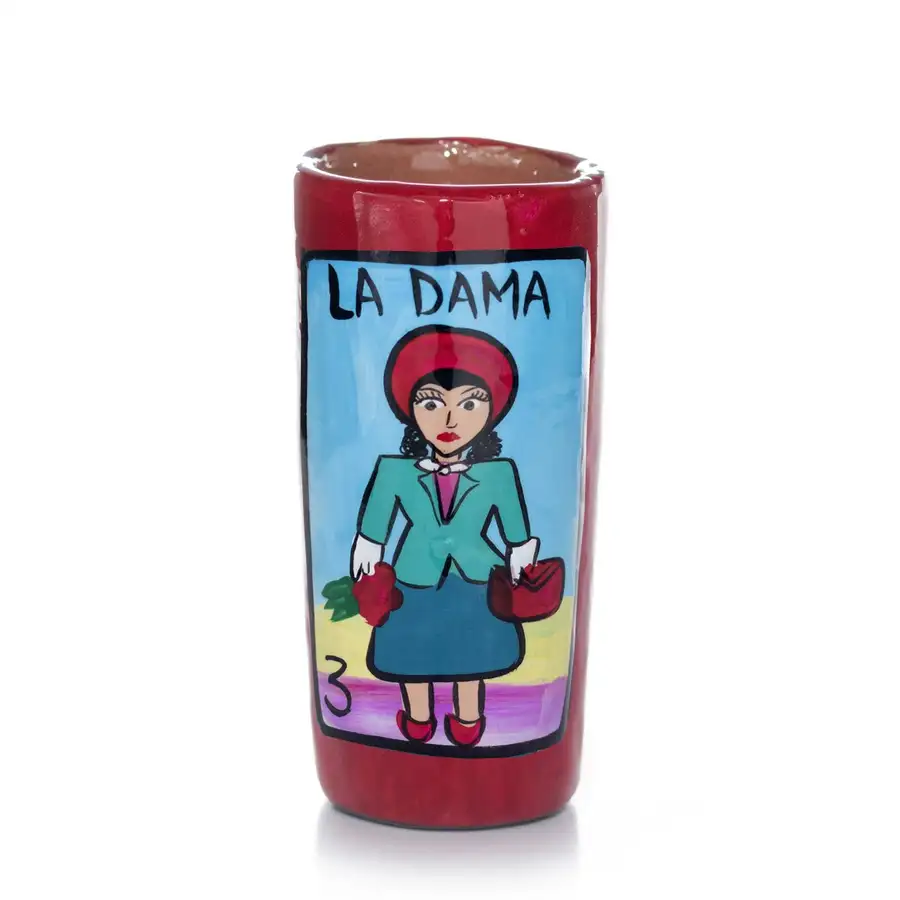 Lotería Hand-painted Clay Shot Glass - Image 16