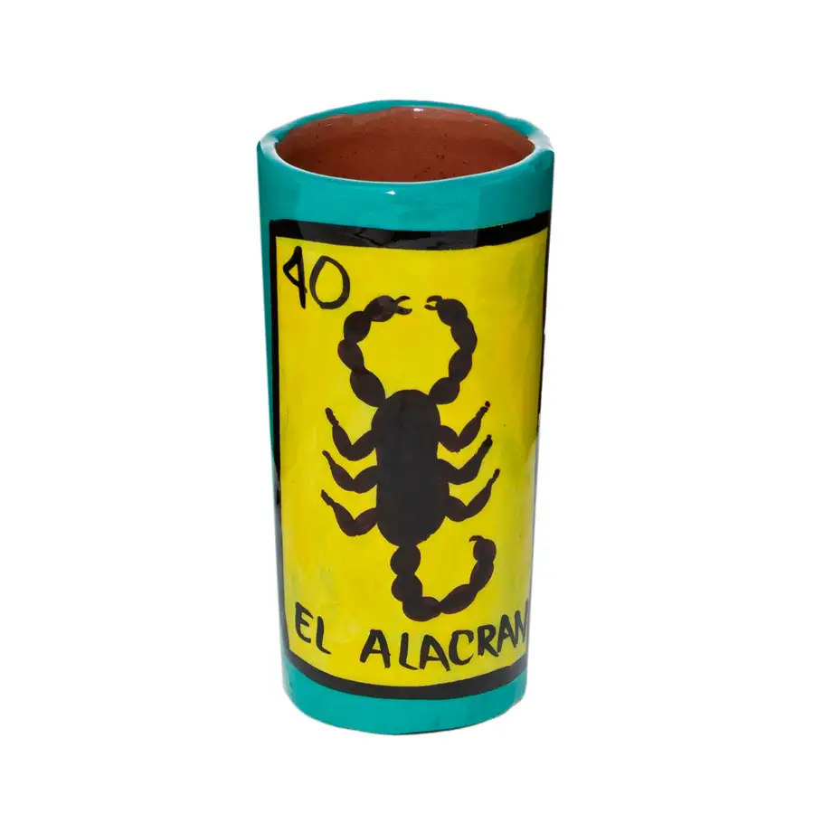 Lotería Hand-painted Clay Shot Glass - Image 20