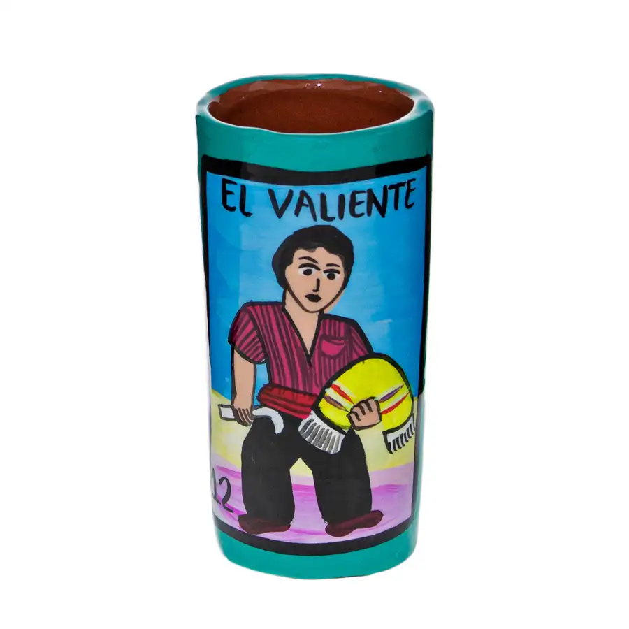 Lotería Hand-painted Clay Shot Glass - Image 21