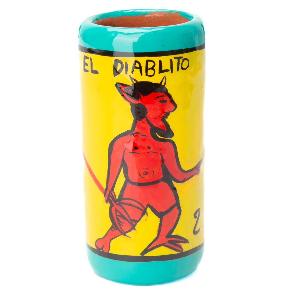 Lotería Hand-painted Clay Shot Glass - Image 23