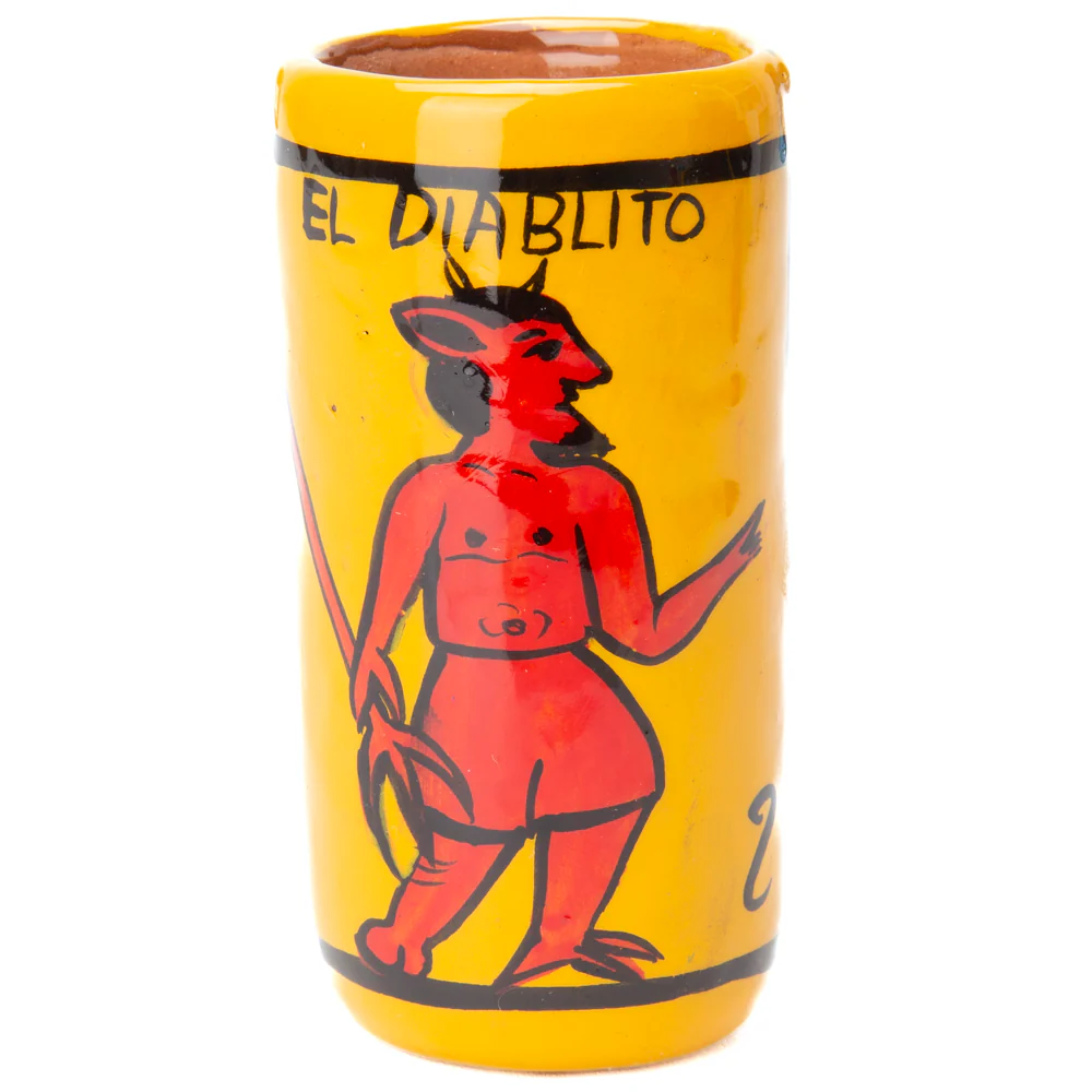 Lotería Hand-painted Clay Shot Glass - Image 24