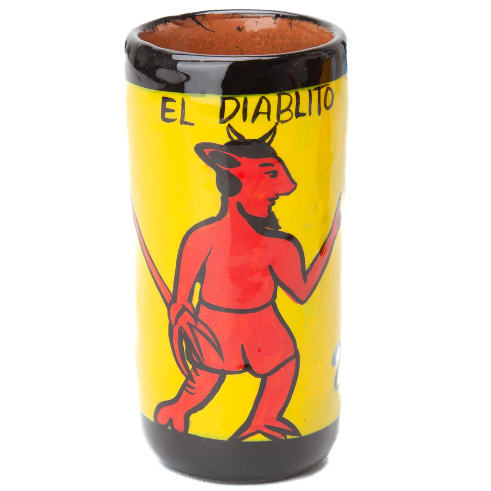Lotería Hand-painted Clay Shot Glass - Image 25