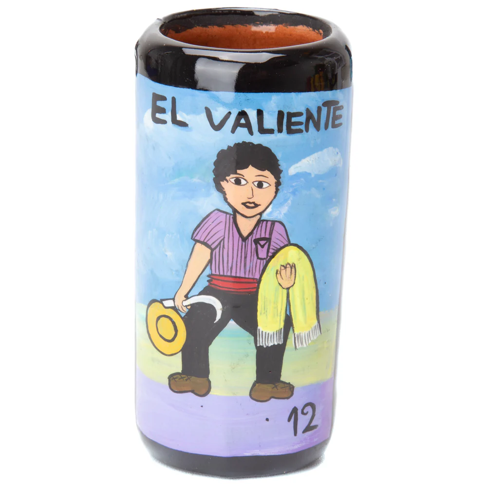 Lotería Hand-painted Clay Shot Glass - Image 26