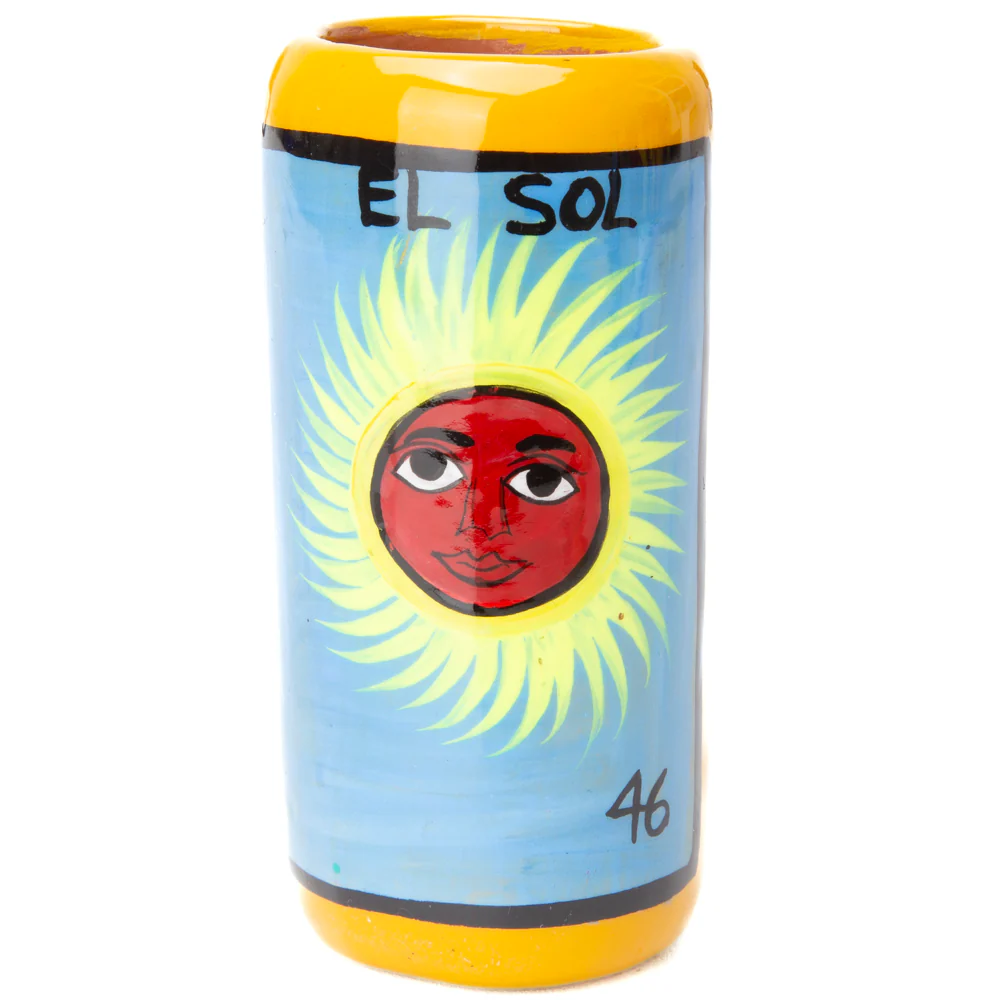Lotería Hand-painted Clay Shot Glass - Image 27