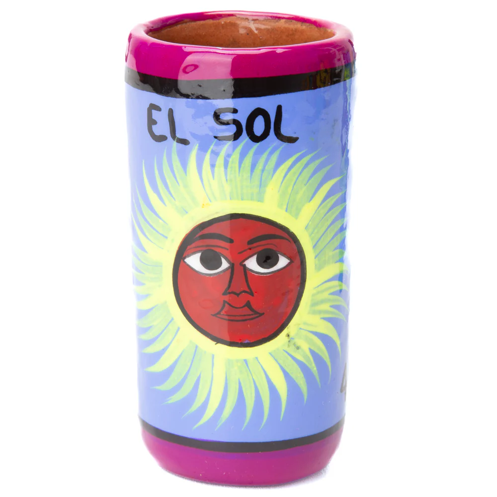 Lotería Hand-painted Clay Shot Glass - Image 29