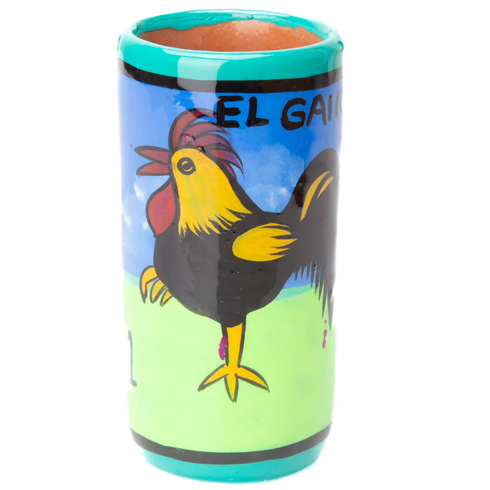 Lotería Hand-painted Clay Shot Glass - Image 31