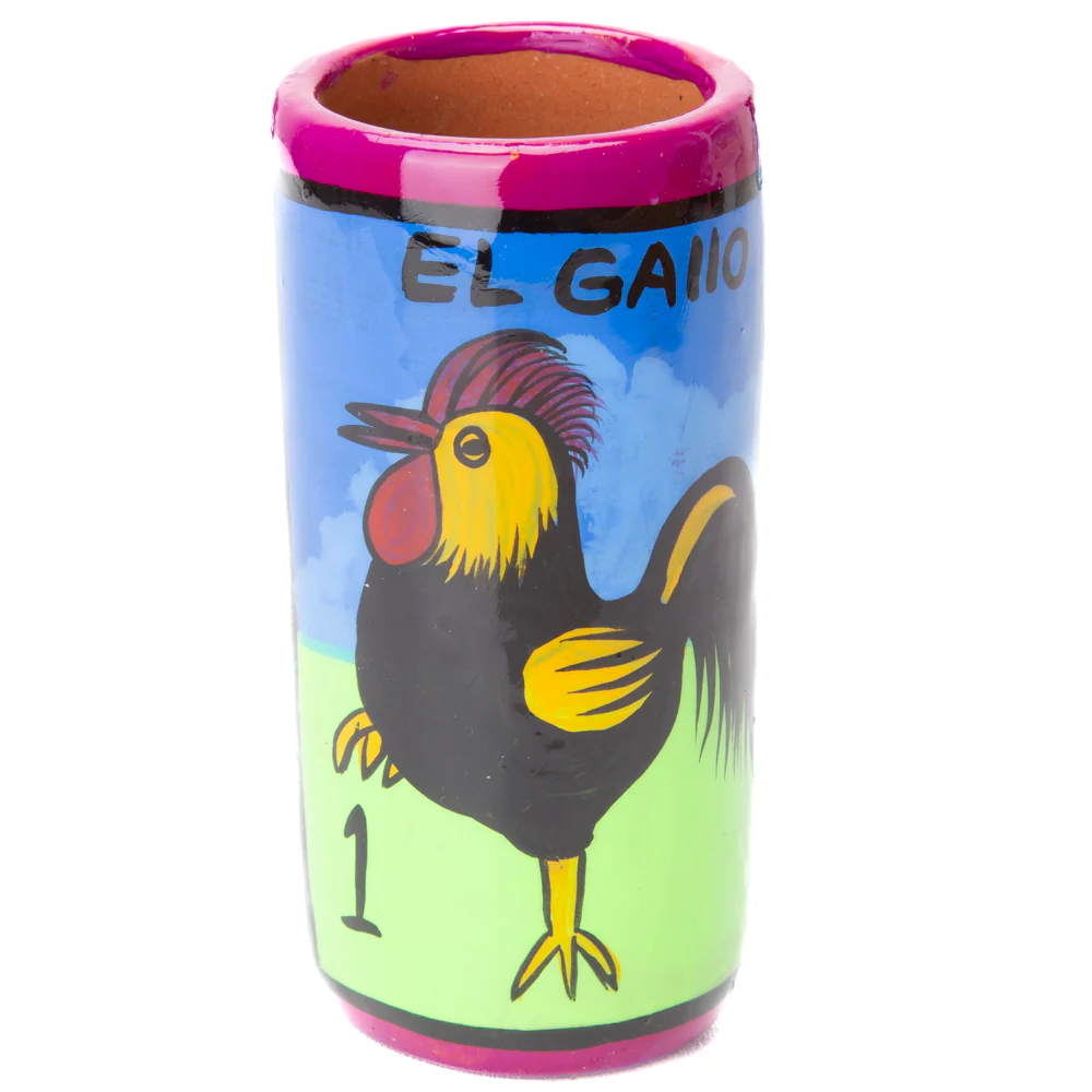 Lotería Hand-painted Clay Shot Glass - Image 32