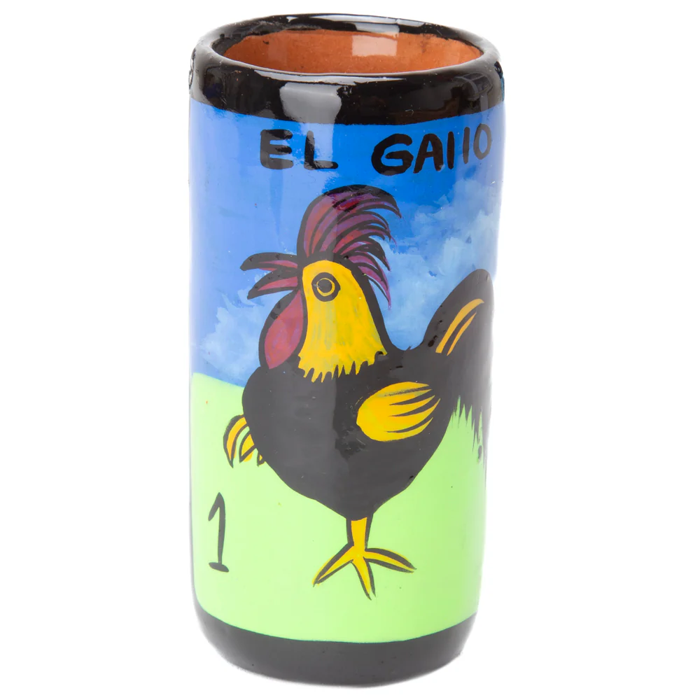 Lotería Hand-painted Clay Shot Glass - Image 33