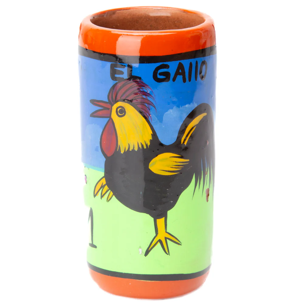 Lotería Hand-painted Clay Shot Glass - Image 34