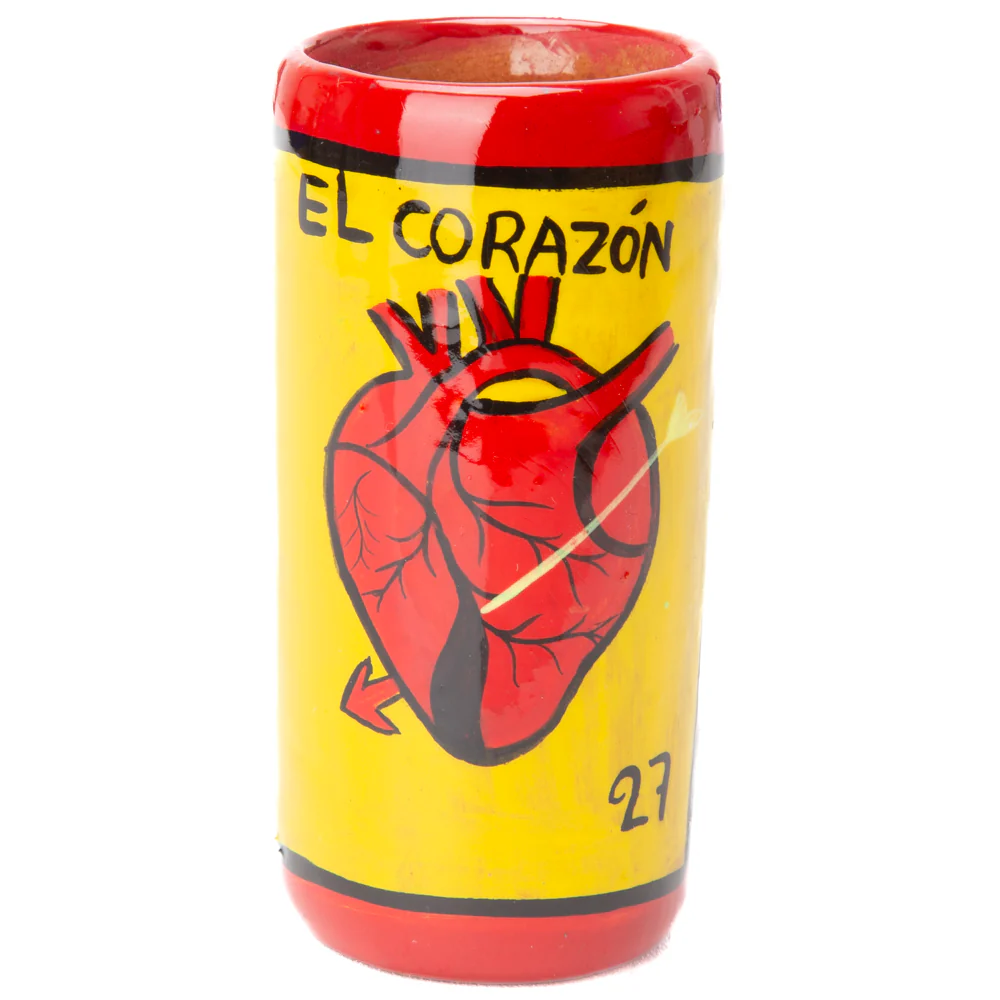 Lotería Hand-painted Clay Shot Glass - Image 37