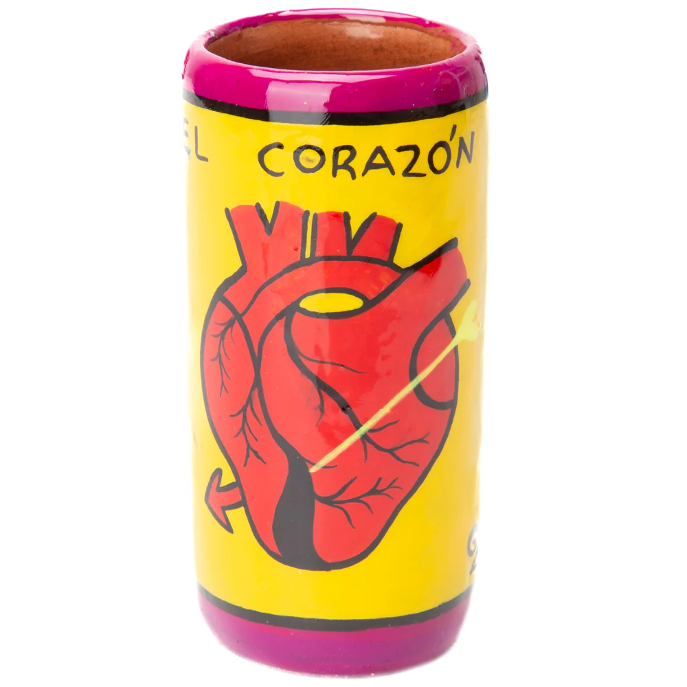 Lotería Hand-painted Clay Shot Glass - Image 39
