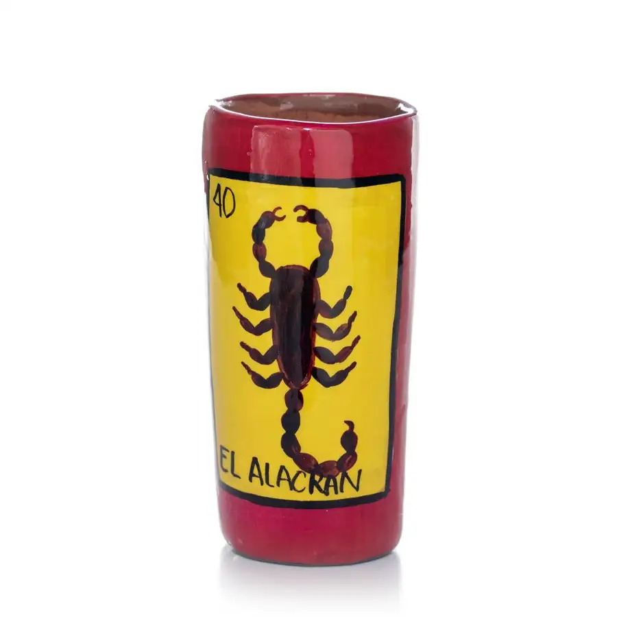 Lotería Hand-painted Clay Shot Glass - Image 4