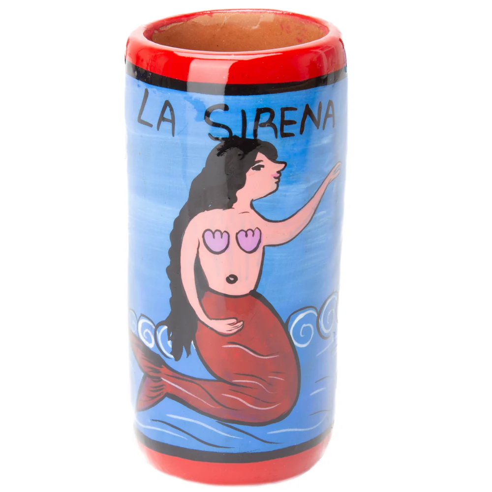 Lotería Hand-painted Clay Shot Glass - Image 46