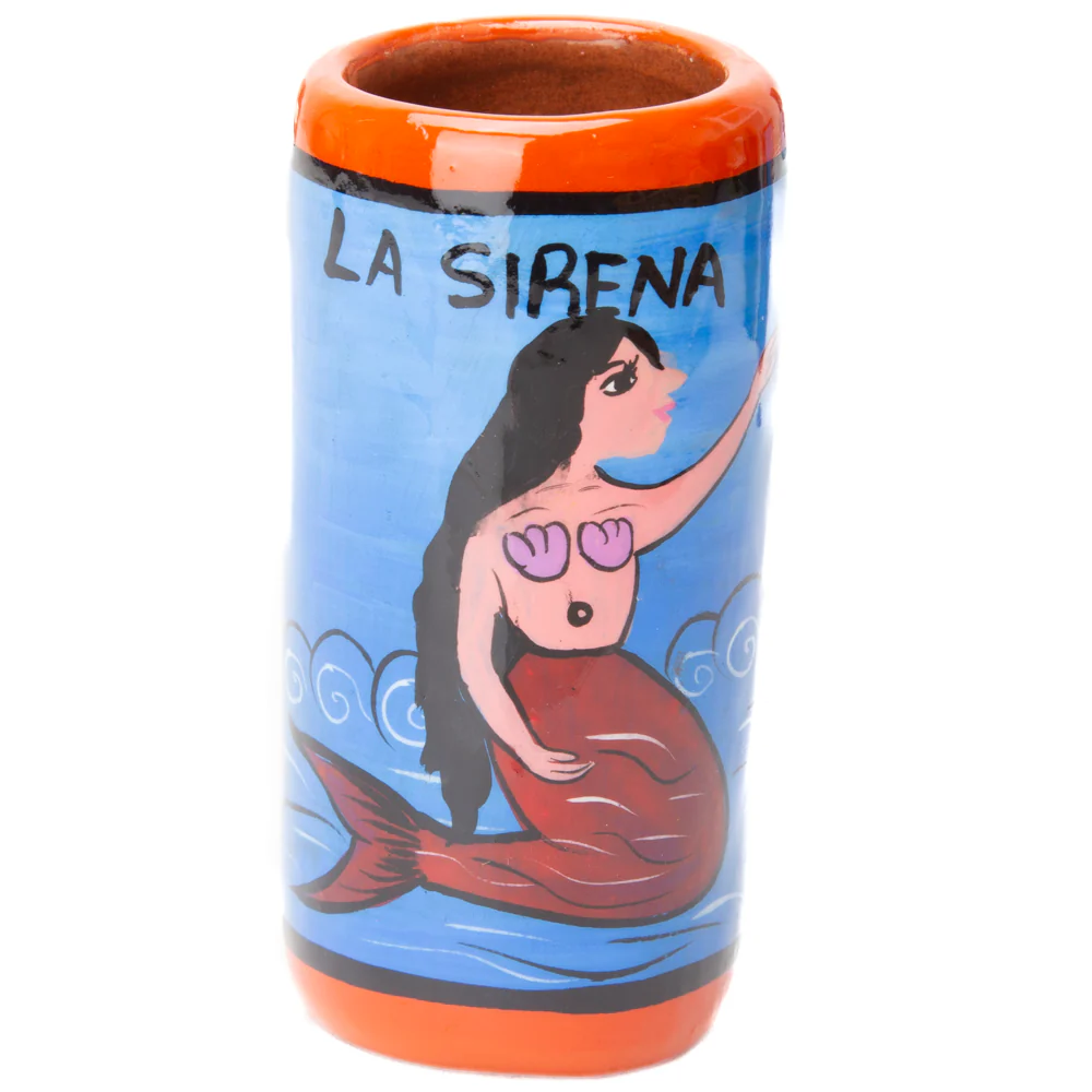 Lotería Hand-painted Clay Shot Glass - Image 48