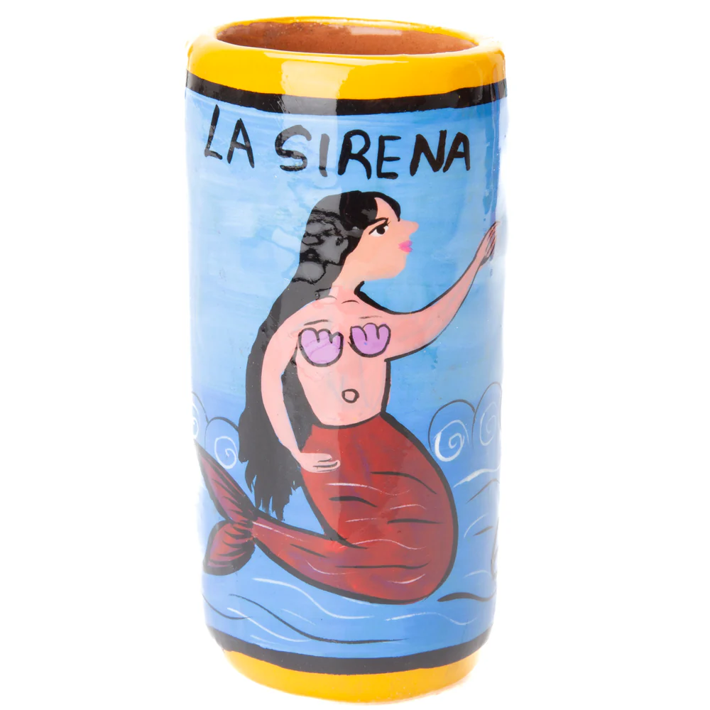 Lotería Hand-painted Clay Shot Glass - Image 49