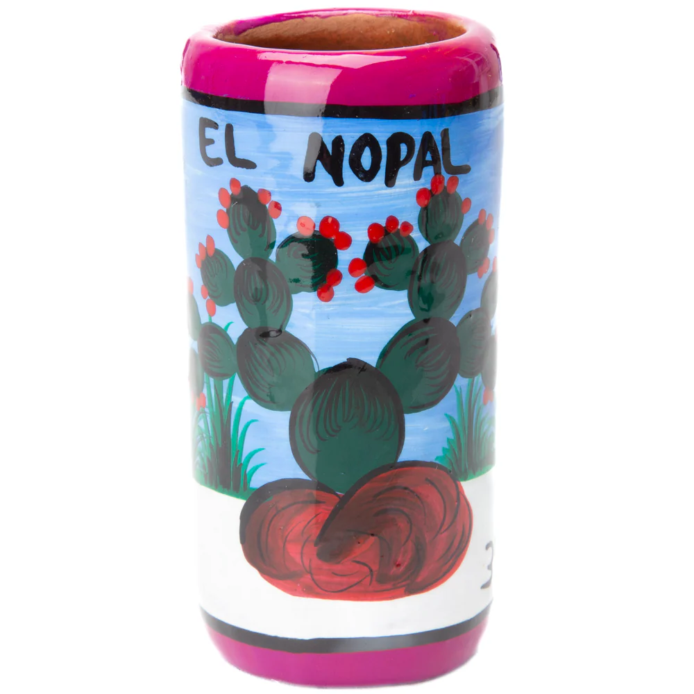 Lotería Hand-painted Clay Shot Glass - Image 51