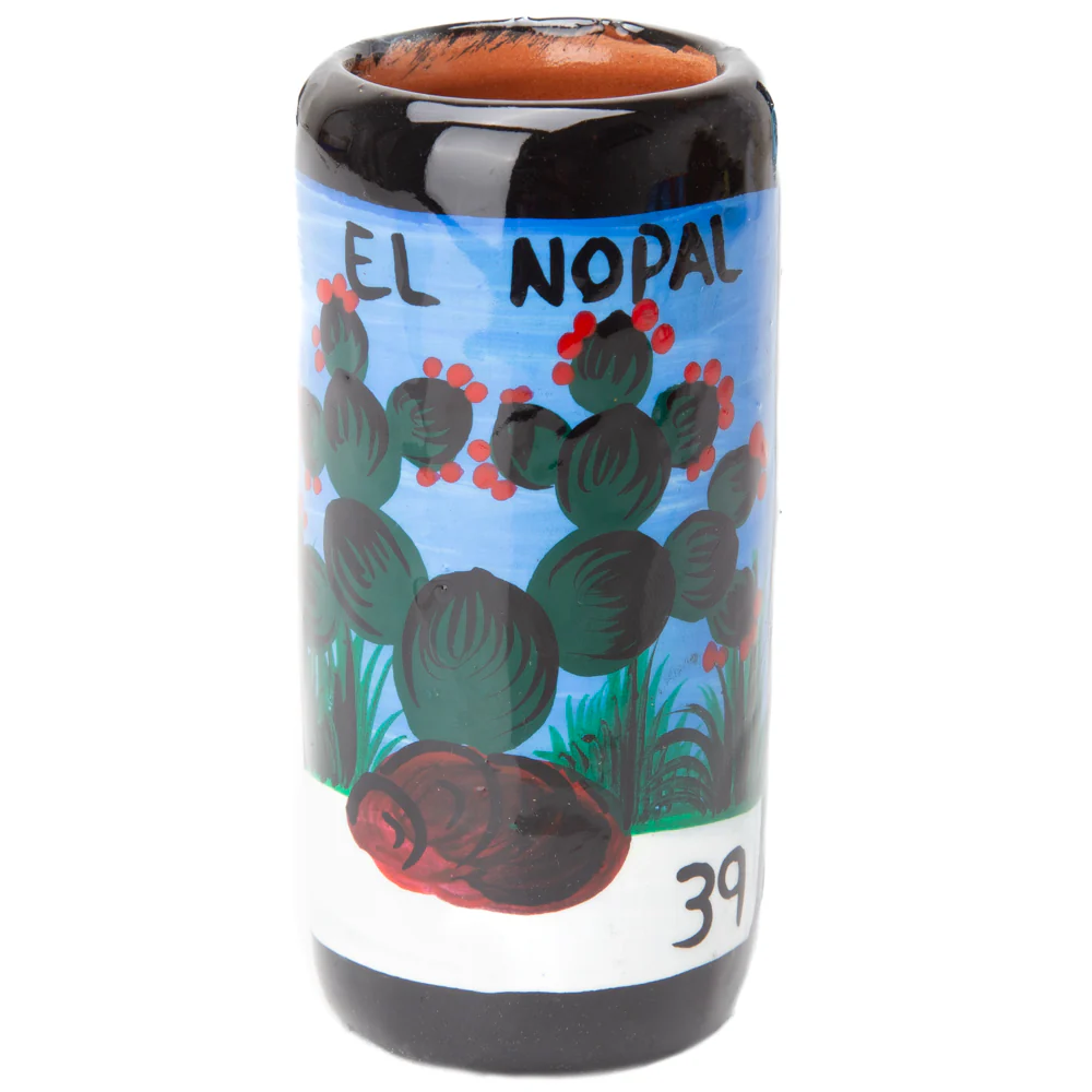 Lotería Hand-painted Clay Shot Glass - Image 52