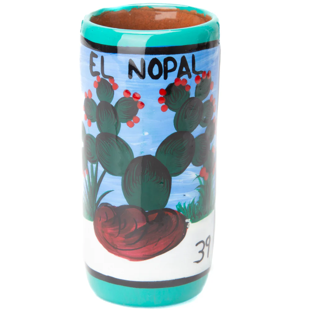 Lotería Hand-painted Clay Shot Glass - Image 53