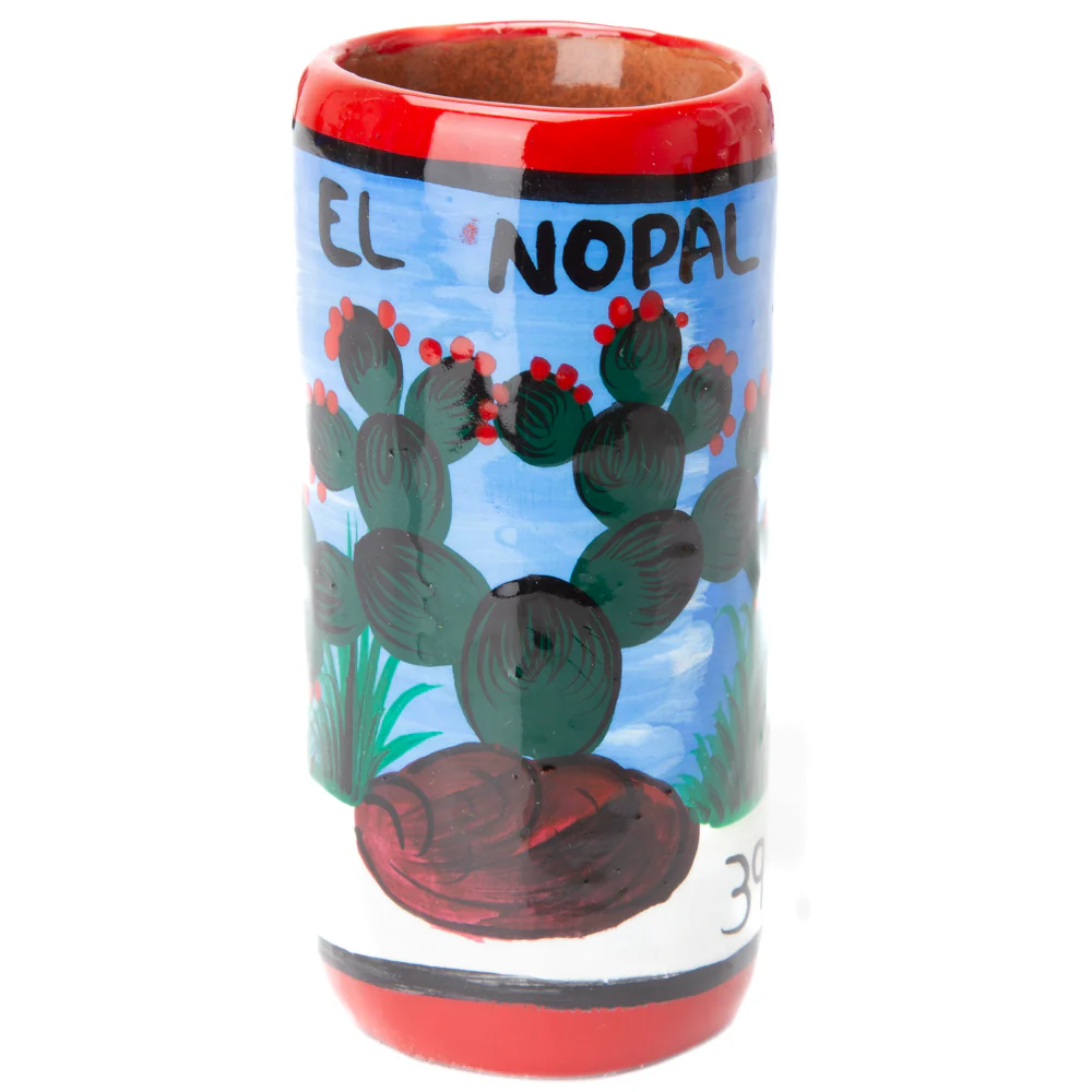 Lotería Hand-painted Clay Shot Glass - Image 54