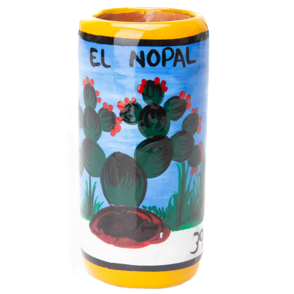 Lotería Hand-painted Clay Shot Glass - Image 55