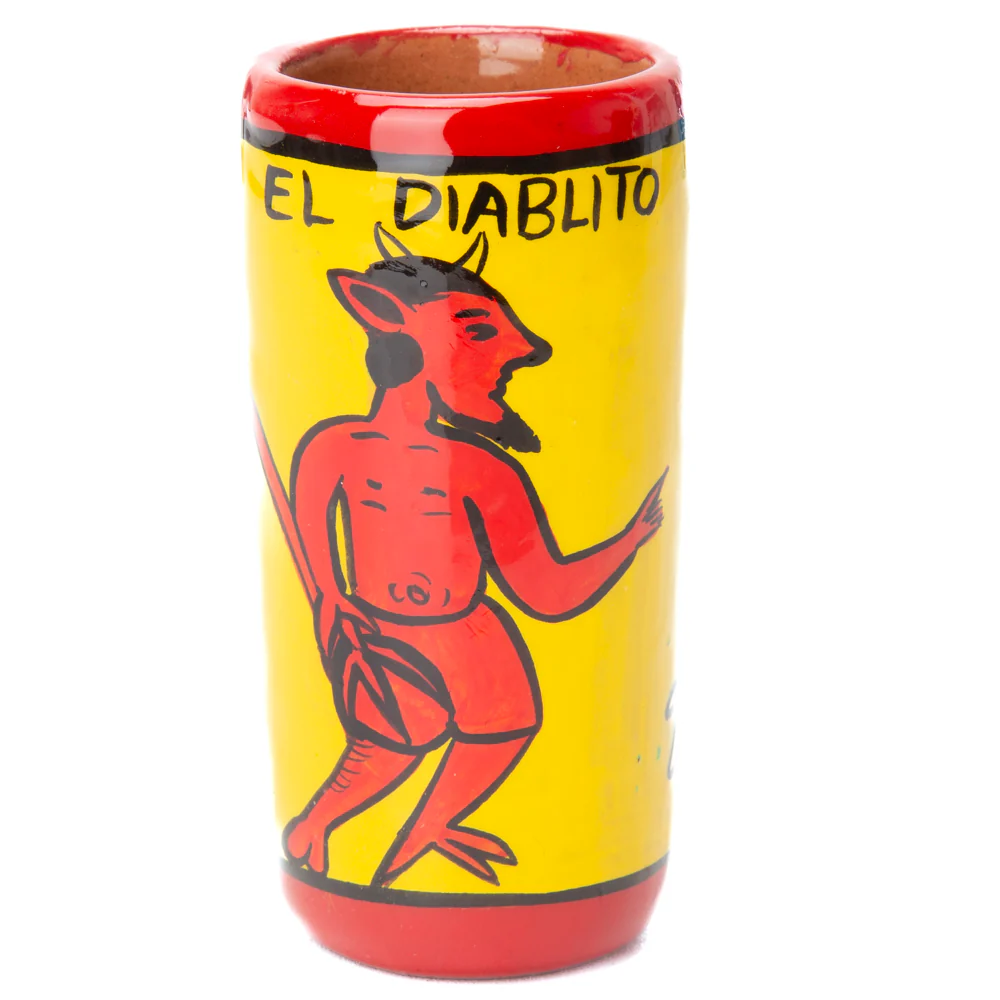Lotería Hand-painted Clay Shot Glass - Image 56