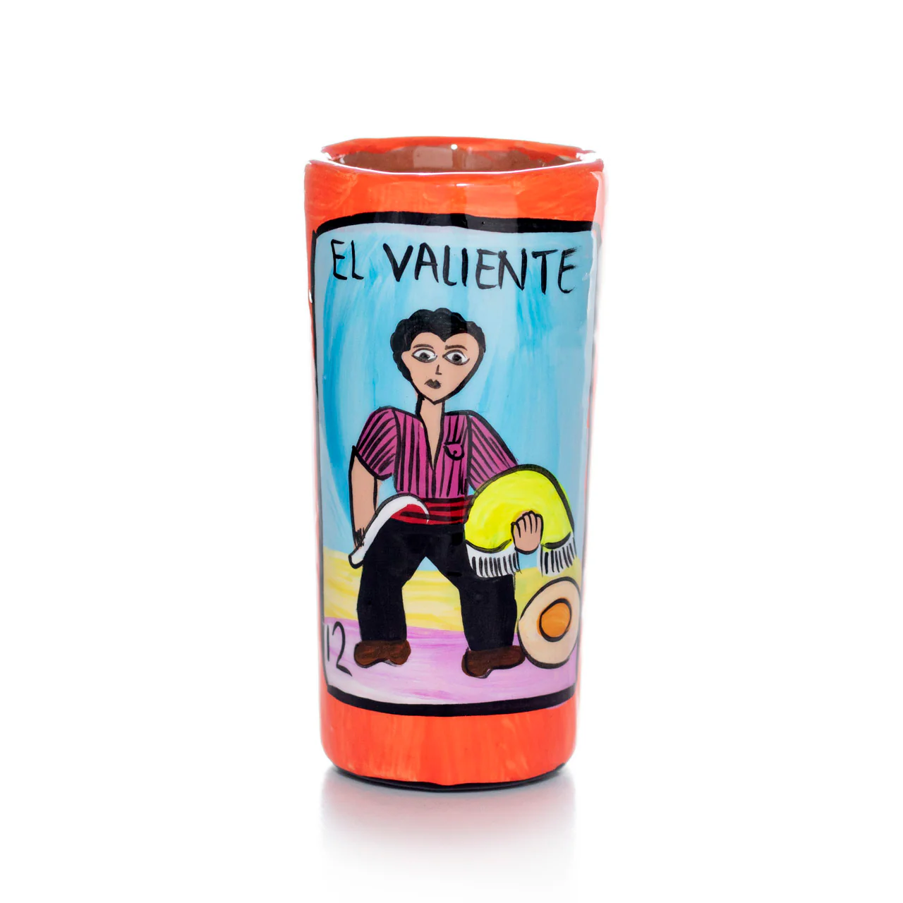 Lotería Hand-painted Clay Shot Glass - Image 57