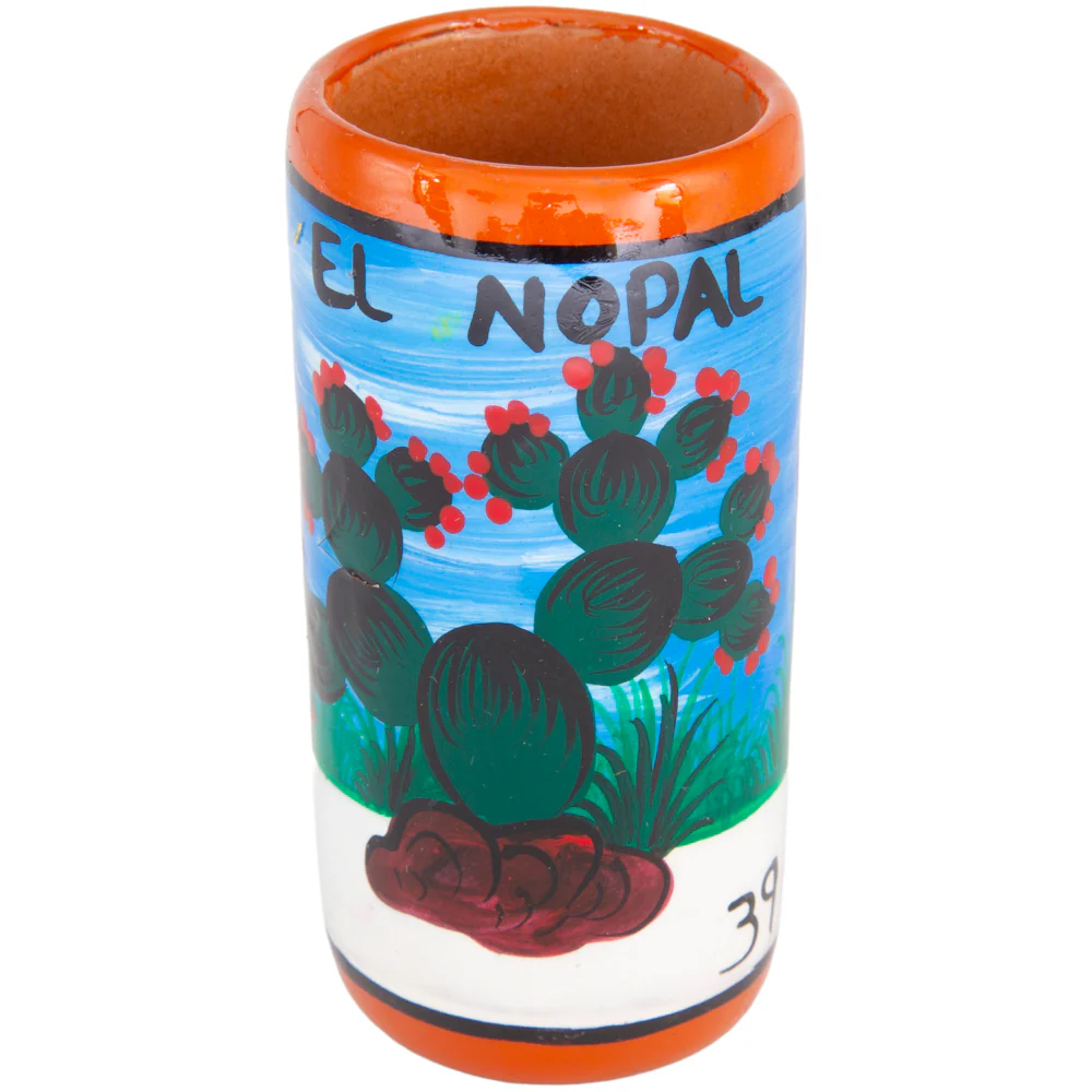 Lotería Hand-painted Clay Shot Glass - Image 58