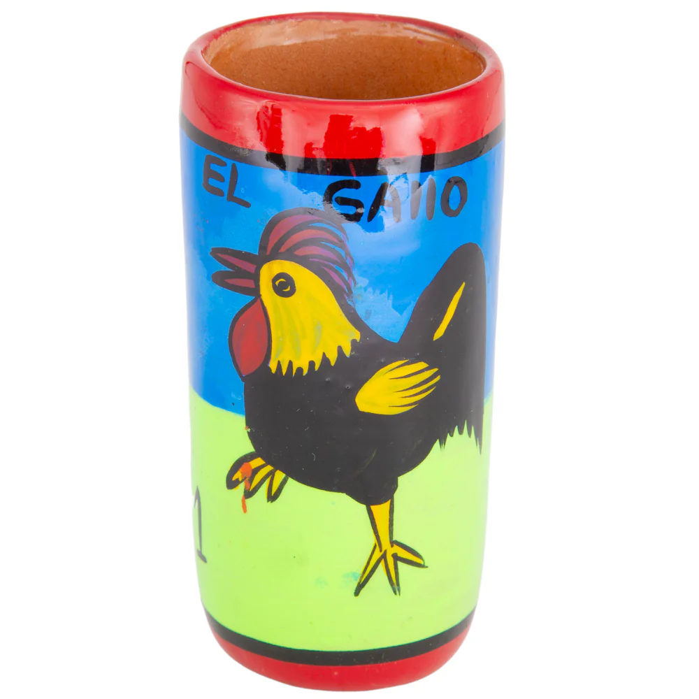 Lotería Hand-painted Clay Shot Glass - Image 59