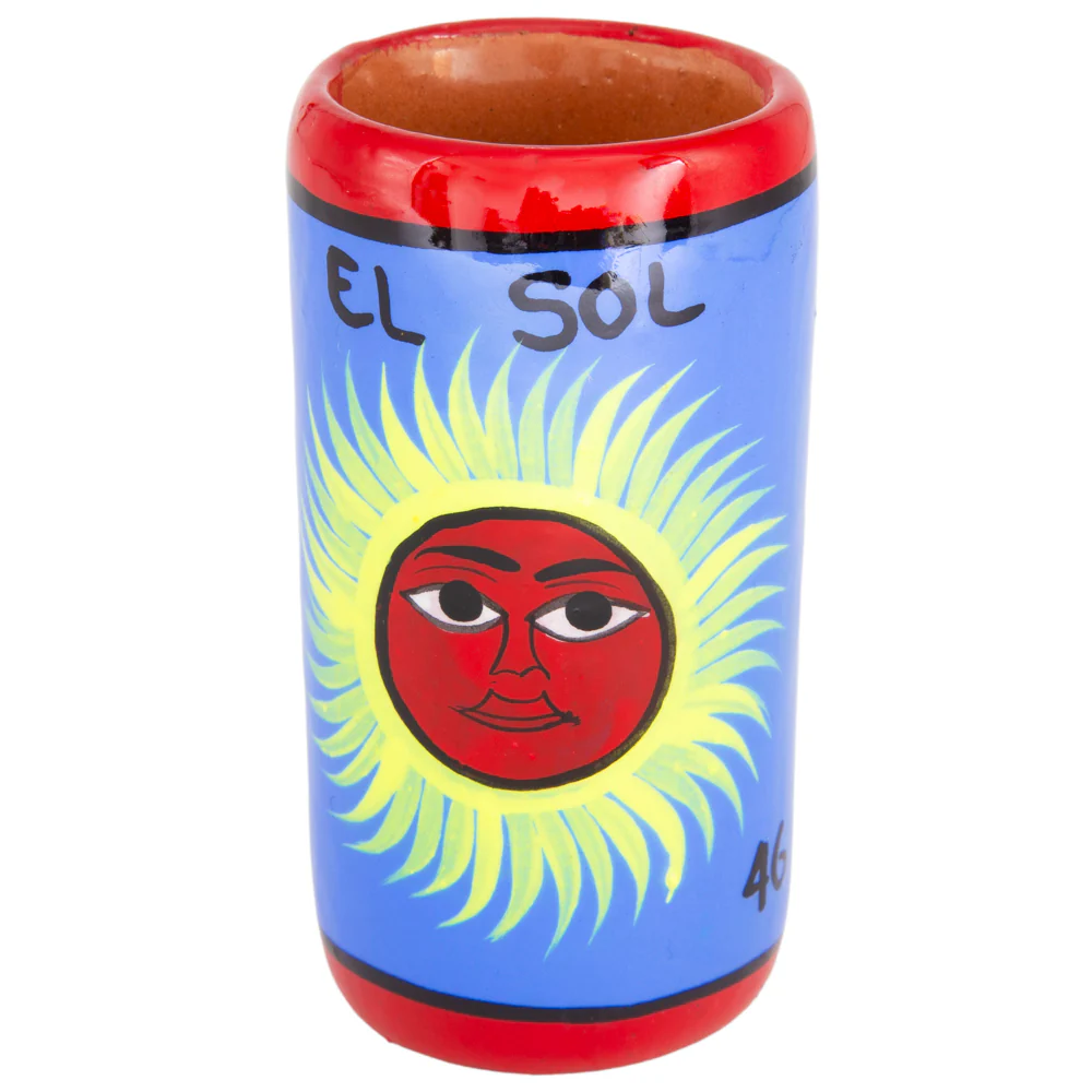 Lotería Hand-painted Clay Shot Glass - Image 62