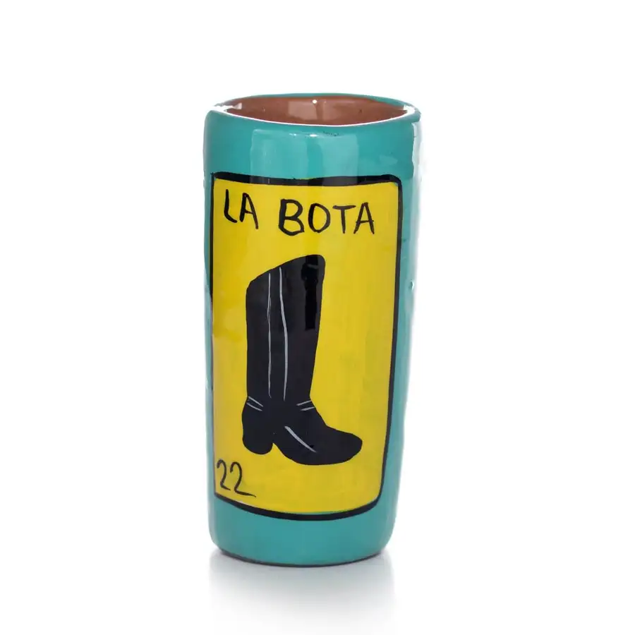 Lotería Hand-painted Clay Shot Glass - Image 8