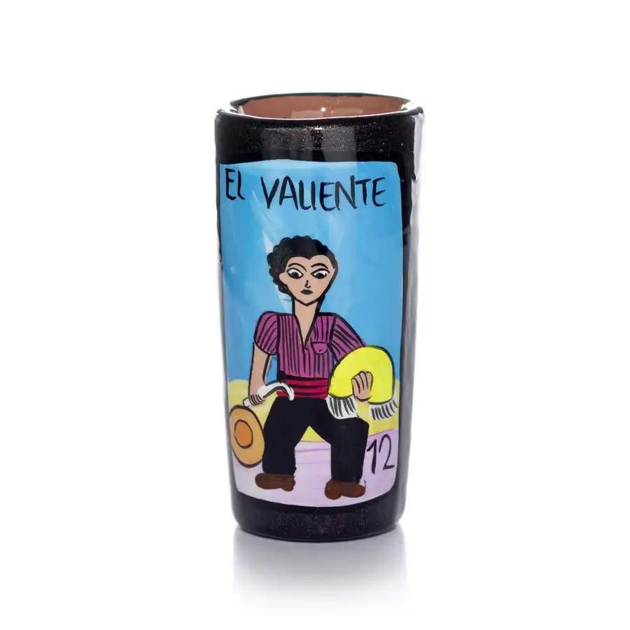Lotería Hand-painted Clay Shot Glass - Image 9