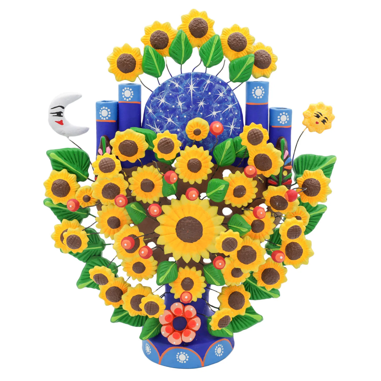 Mexican Tree of Life 1' Clay Sculpture - Image 19