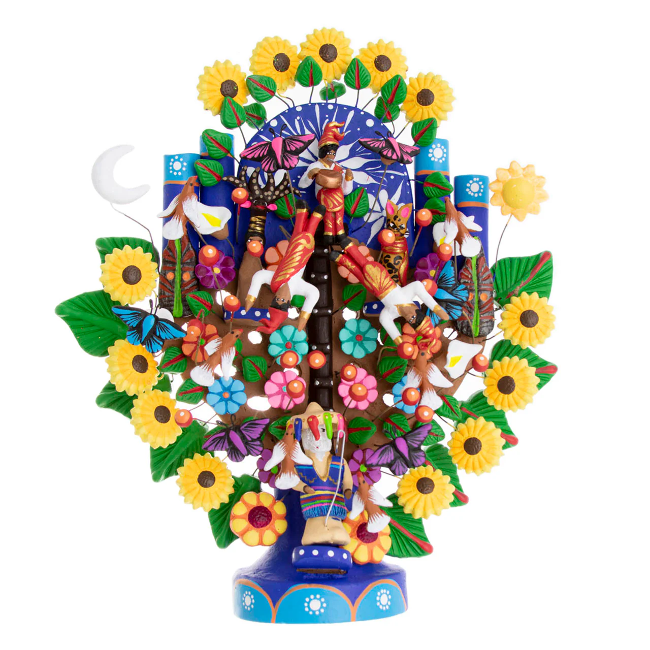 Mexican Tree of Life 1' Clay Sculpture - Image 6