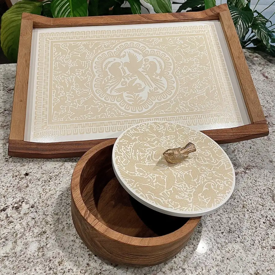 Olinalá Parota Solid Wood Serving Tray (Large) - Image 10