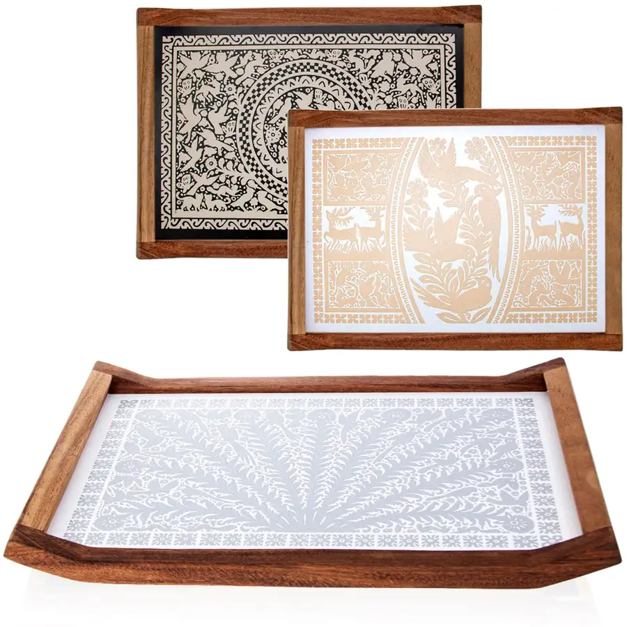 Olinalá Parota Solid Wood Serving Tray (Large) - Image 14