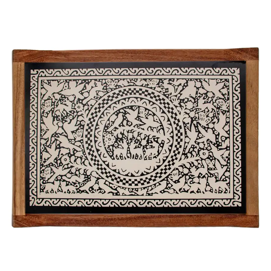 Olinalá Parota Solid Wood Serving Tray (Large) - Image 15