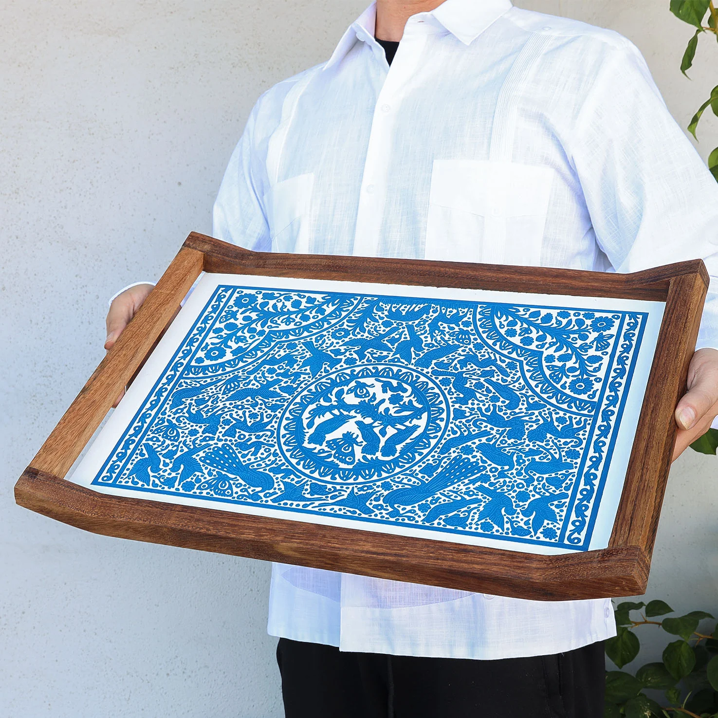 Olinalá Parota Solid Wood Serving Tray (Large) - Image 3