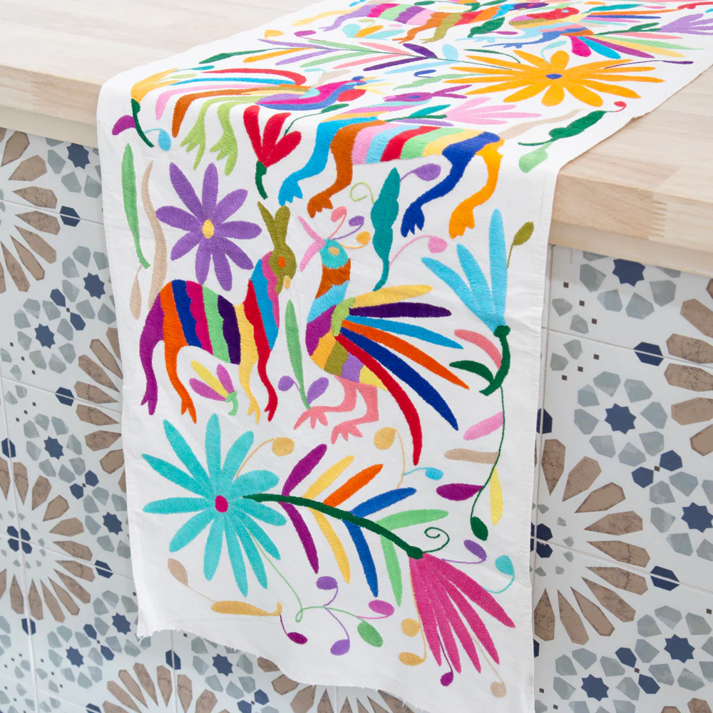 Otomí Hand-Embroidered Table Runner - Image 27
