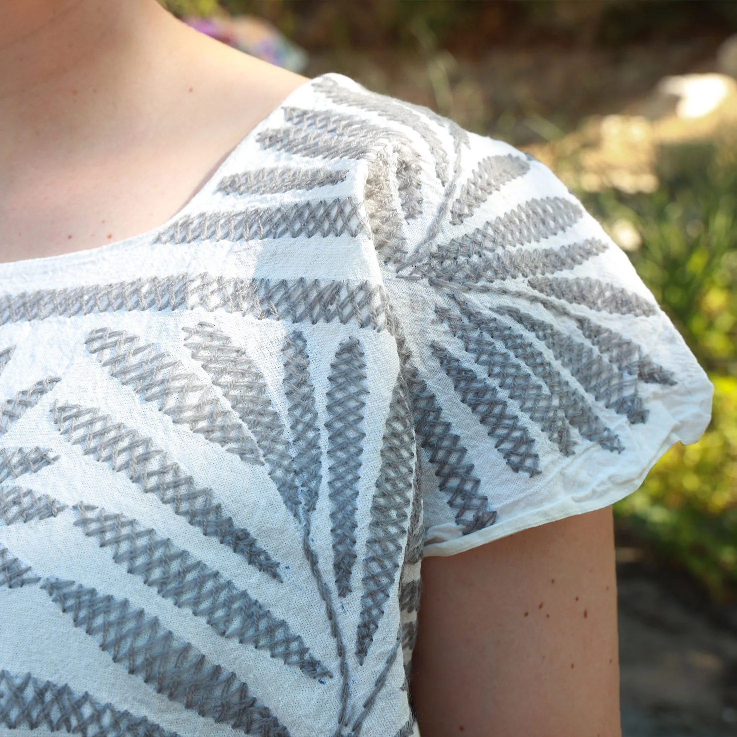 Stitched Palmita Hand-Embroidered Huipil Dress - Image 11