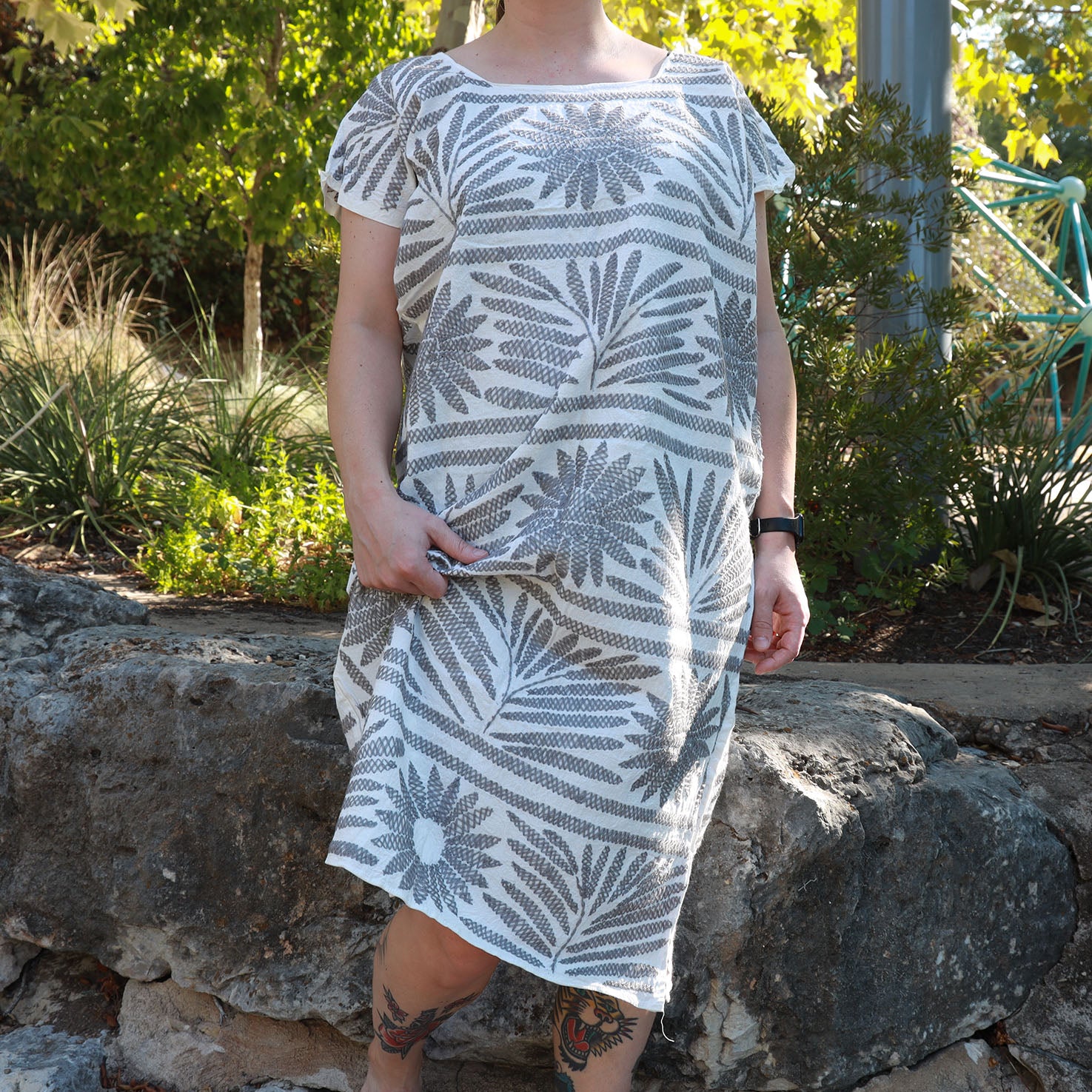 Stitched Palmita Hand-Embroidered Huipil Dress - Image 13
