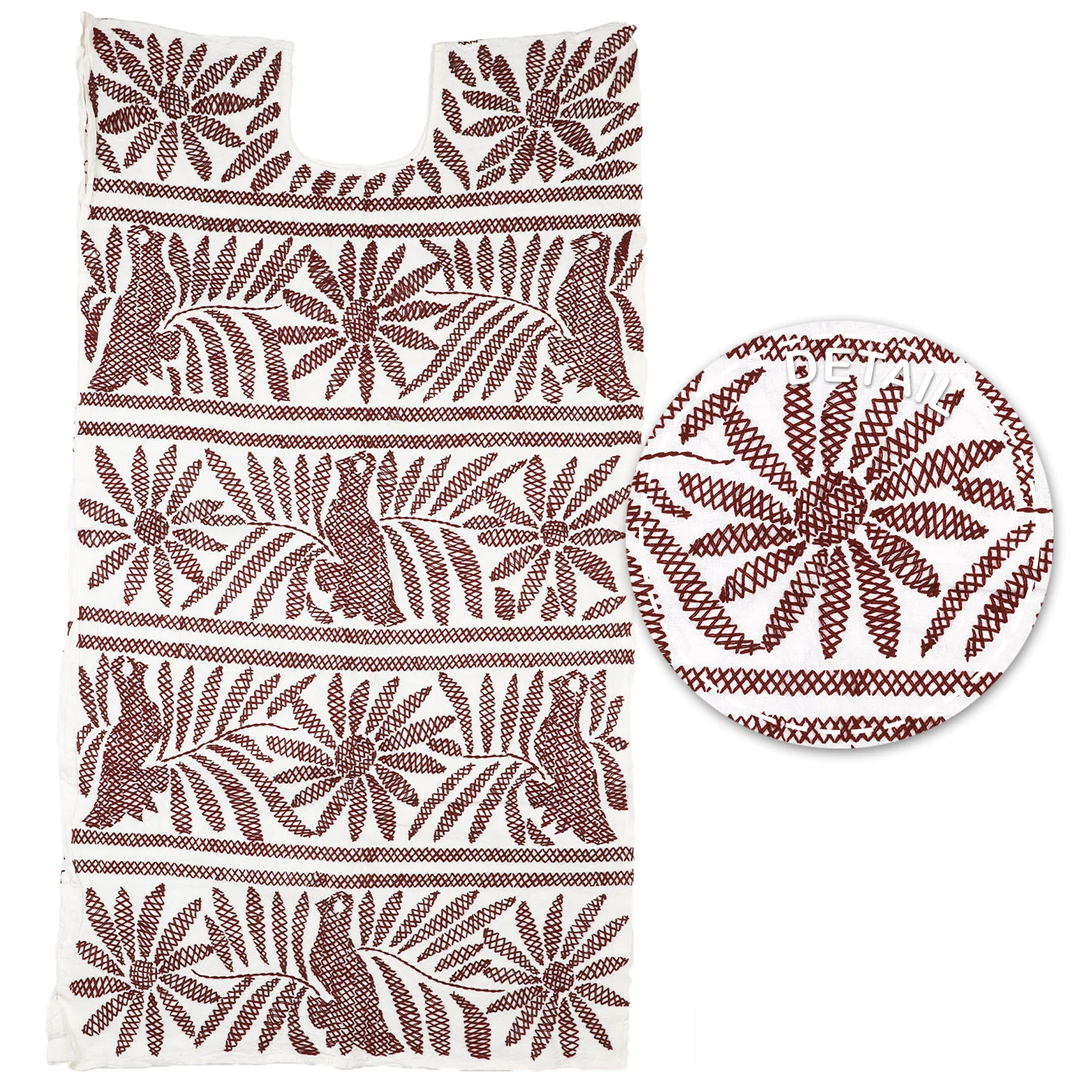 Stitched Palmita Hand-Embroidered Huipil Dress - Image 16