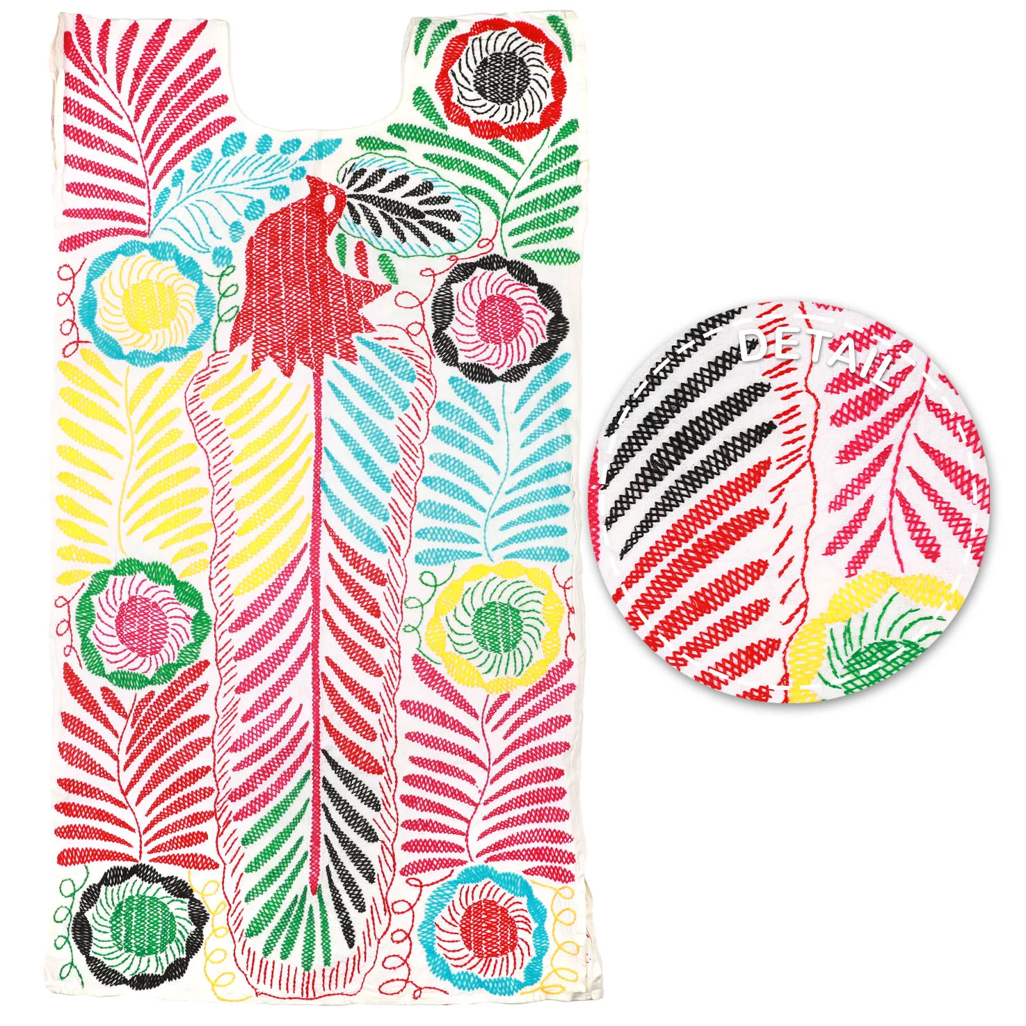 Stitched Palmita Hand-Embroidered Huipil Dress - Image 22