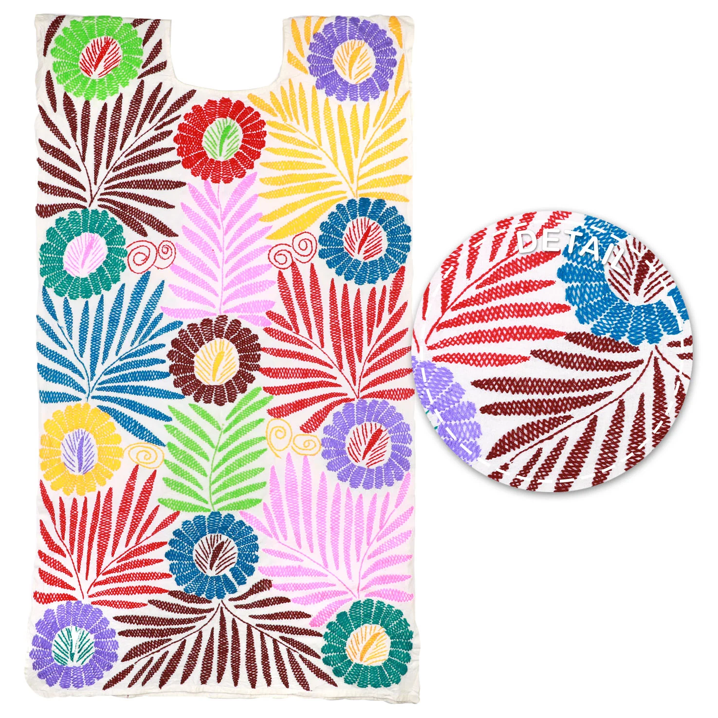 Stitched Palmita Hand-Embroidered Huipil Dress - Image 24