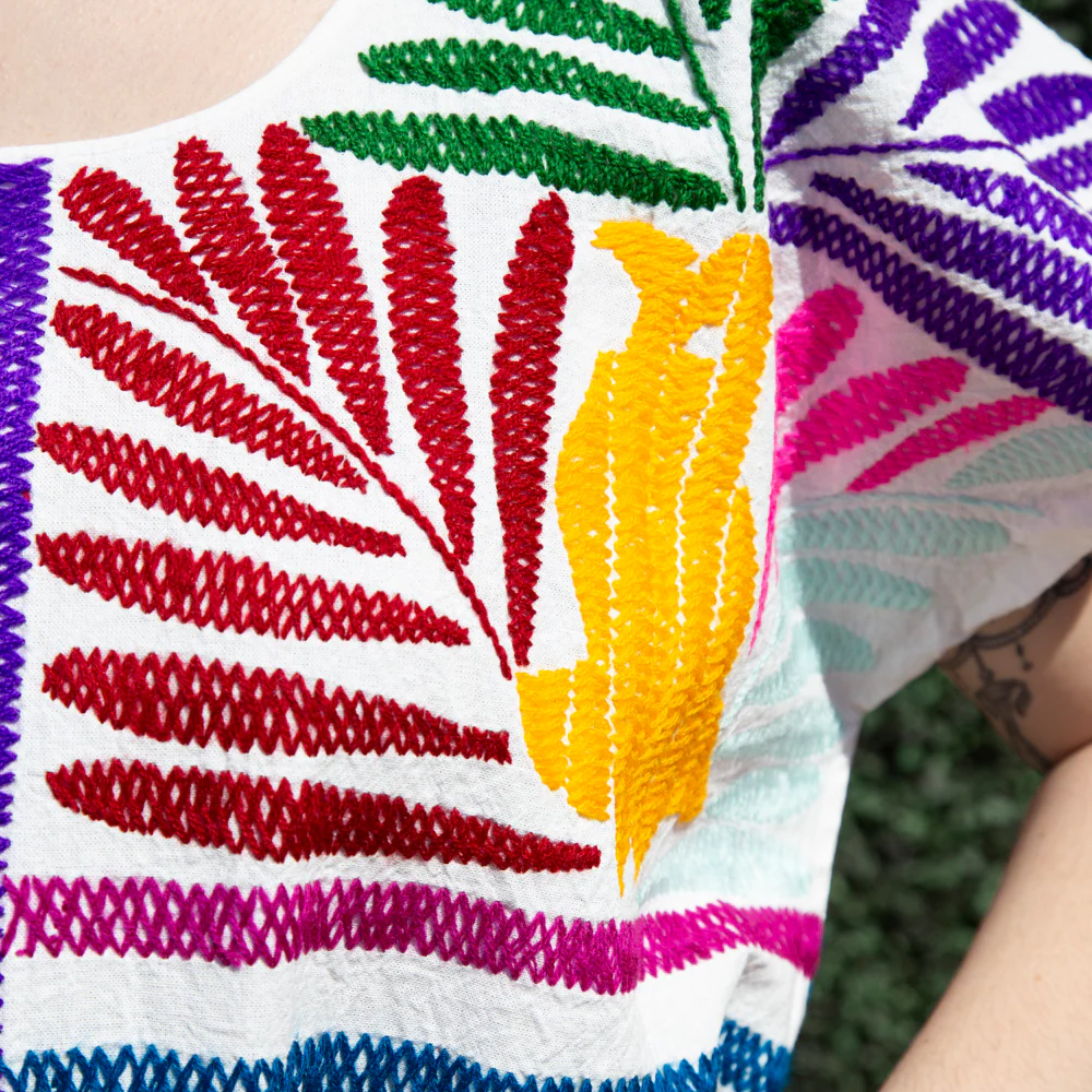 Stitched Palmita Hand-Embroidered Huipil Dress - Image 28