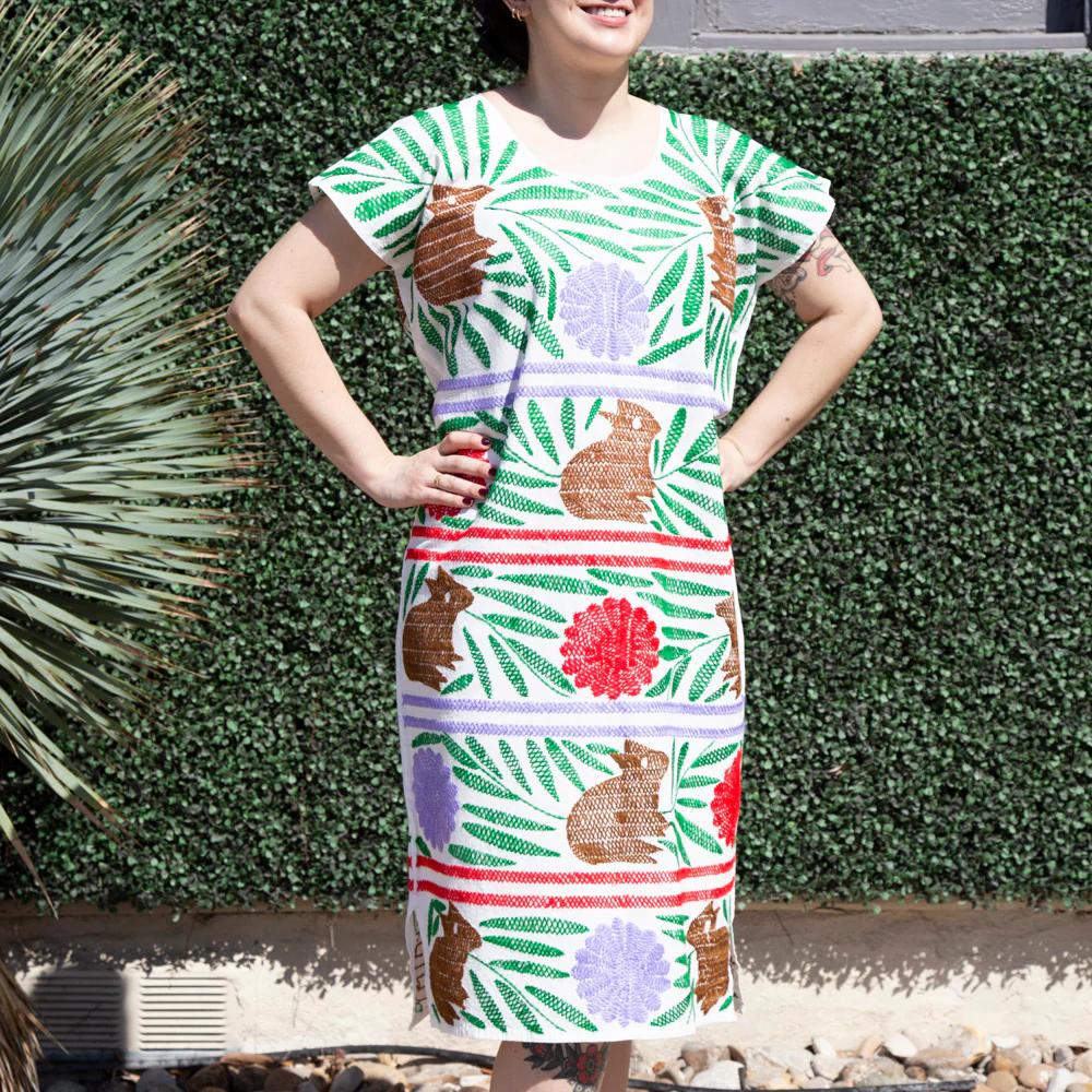 Stitched Palmita Hand-Embroidered Huipil Dress - Image 7
