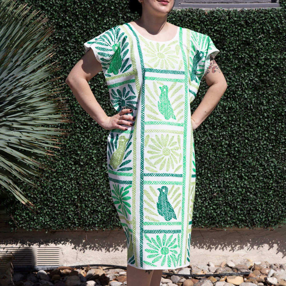 Stitched Palmita Hand-Embroidered Huipil Dress - Image 8