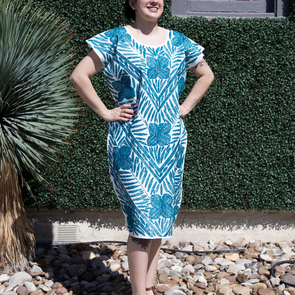 Stitched Palmita Hand-Embroidered Huipil Dress - Image 9