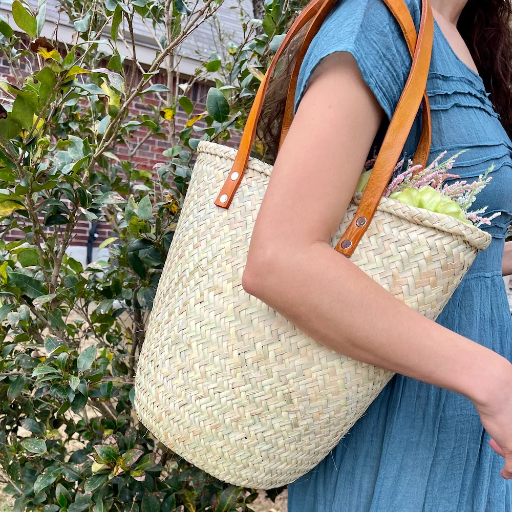 Puerto Escondido Woven Palm Large Beach Bag Tote - Image 3