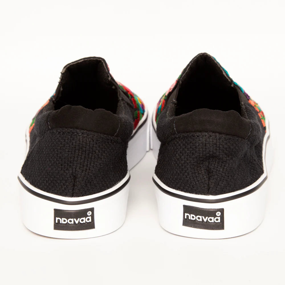 San Antonino Black with Multicolor Floral Embroidery Sneakers - Image 8