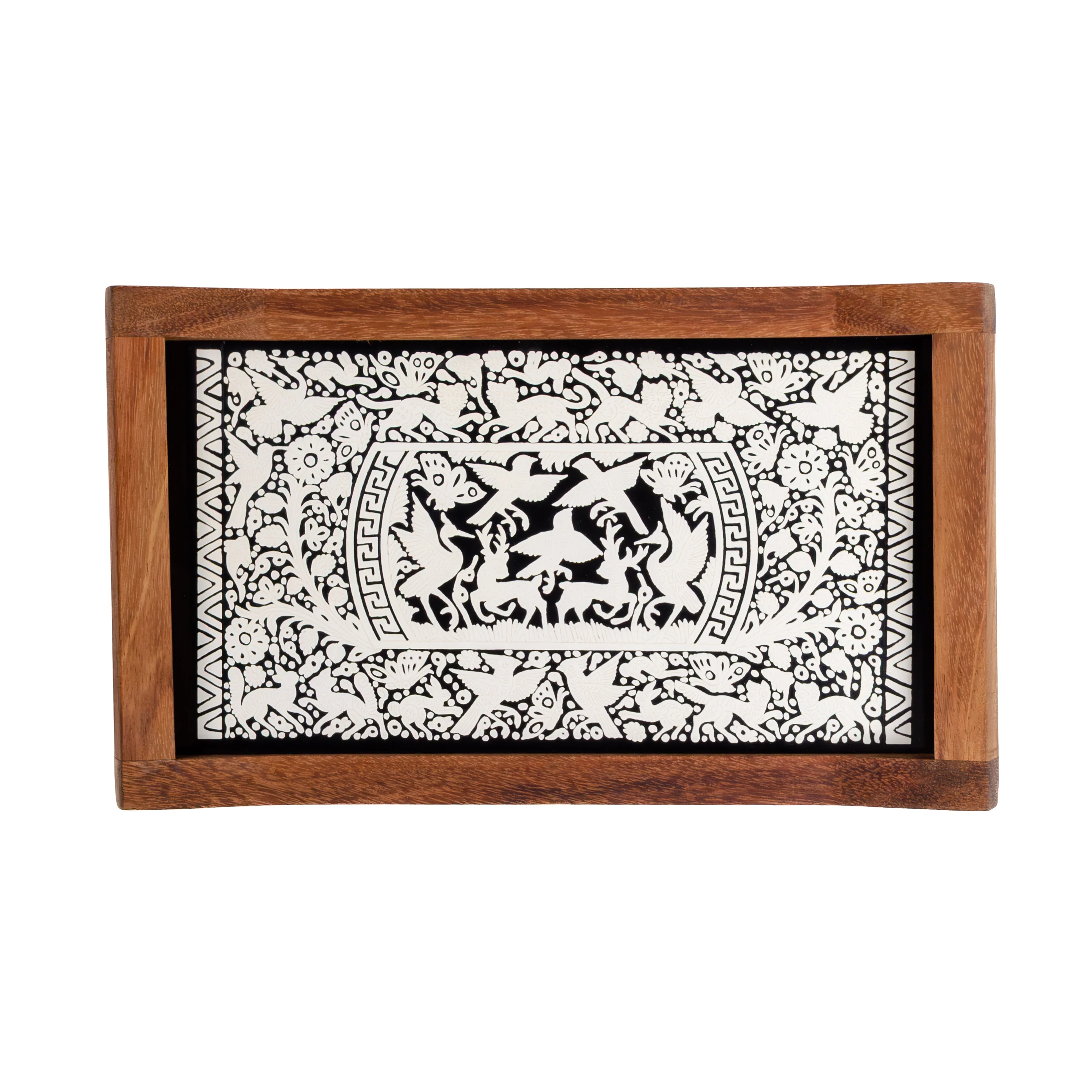 Small Olinalá Parota Solid Wood Serving Tray - Image 10